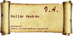 Vollár András névjegykártya